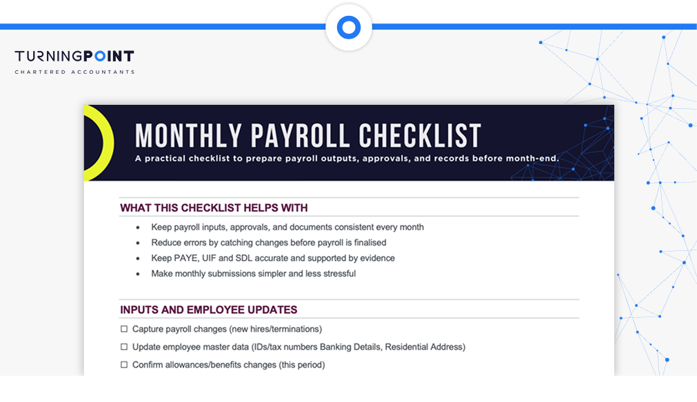 Monthly Payroll Checklist for South African NPOs
